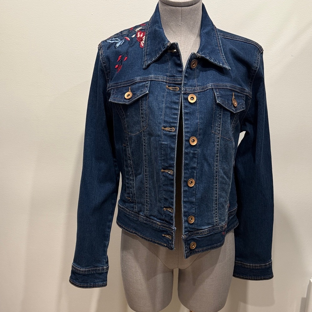 Embroidered Blue Denim Jacket
